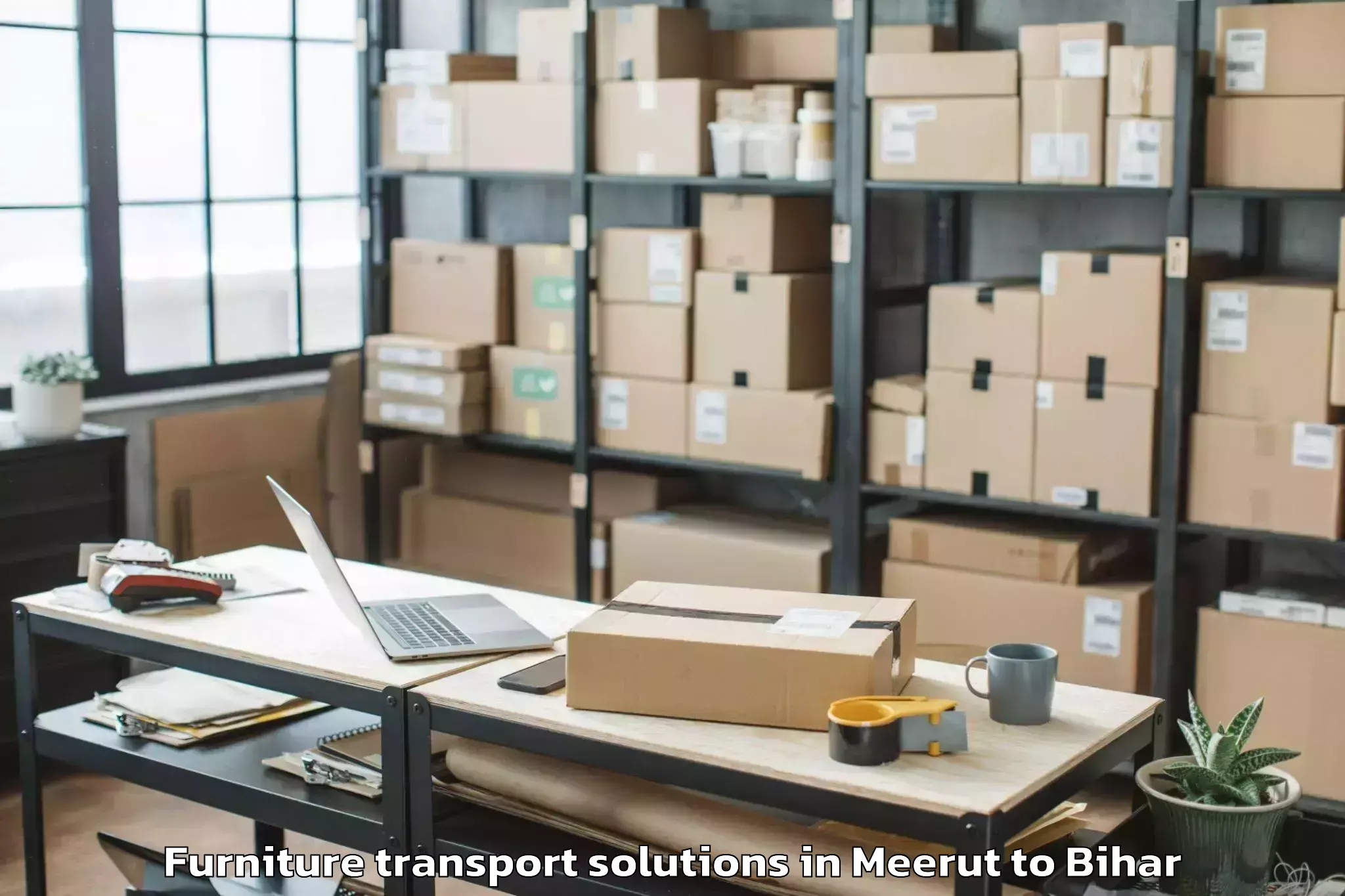 Expert Meerut to Kasba Furniture Transport Solutions